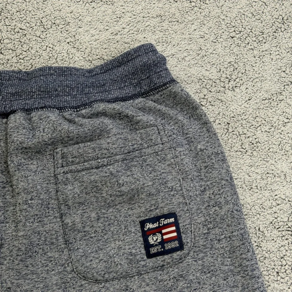 Phat Farm Joggers Mens Small Melange Navy Blue Slim Fit Sweatpants Joggers Y2K